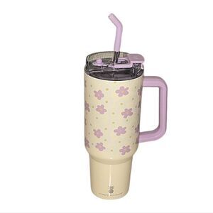 40oz Simply Southern Smile Tumbler Stainless Steel Eater Bottle Flowers